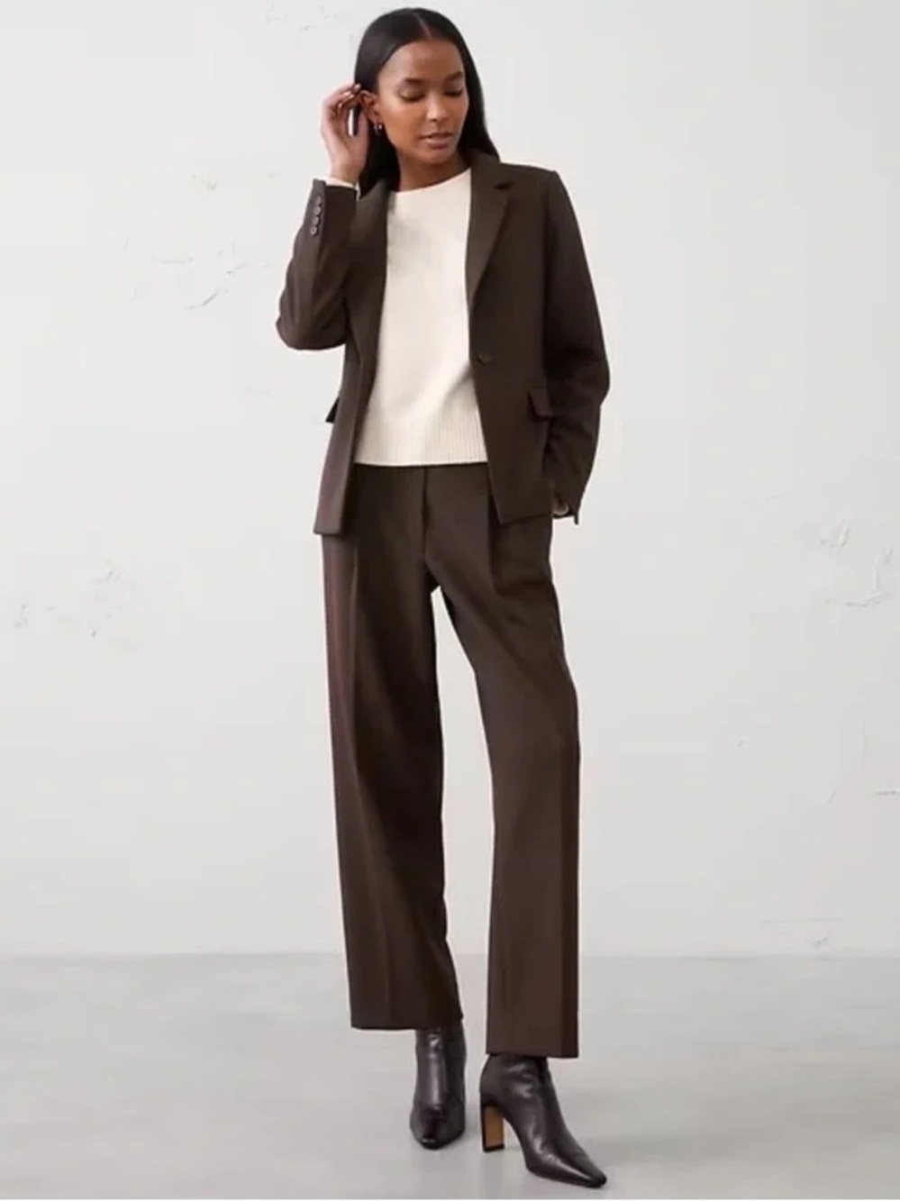 Banana Republic Straight High-Rise Double Weave Trouser